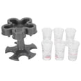thumbnail image 4 of Dekaim Distributeur de Verre 5 Porte-Distributeur de Verre avec 6 Verres Vin Verre Rack Partie Bar Accessoires Gris Foncé, 4 of 7