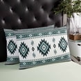 thumbnail image 4 of Green Boho Throw Pillow Cover 20 x 30 Inch Decorative Pillow Cover Ethnic Tribal Aztec Abstract Geometric Motifs Lumbar Pillowcase Seasonal Rectangle Cushion Case for Couch Sofa Bed Living Room, 4 of 7