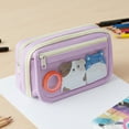 thumbnail image 6 of allydrew 9-Layer Large Capacity Pencil Case with Transparent Compartment, Organizer Pouch for Stationery Tools, Makeup, and Travel, Lavender, 6 of 6