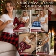 thumbnail image 4 of U2SKIIN Women Fleece Pajama Pants, Comfy Plaid PJ Bottoms For Women with Pockets Soft Warm（Dark red-Christmas tree, Small）, 4 of 7