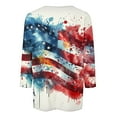 thumbnail image 4 of Cavosen Patriotic Tops for Women Petite 4th of July 3/4 Sleeve Round Neck Shirts USA Flag Print Shirts Lady XL Red White and Blue Casual Tops Funny Patriotic Tunic Tees 2025 Summer Patriotic Blouses, 4 of 5