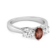 thumbnail image 2 of Three Stone 1.45Ct Garnet 925 Sterling Silver Engagement Women Valentines Day Gifts Ring, 2 of 3