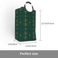 thumbnail image 3 of Waterproof Collapsible Laundry Hamper, Green Vintage Pattern Aluminum Handle Laundry Bag Storage Basket, 50L, 3 of 6