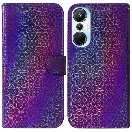 Case for Infinix Hot 20s Glitter Colorful Stand Holder Premium PU Leather Wallet Case Card Slot