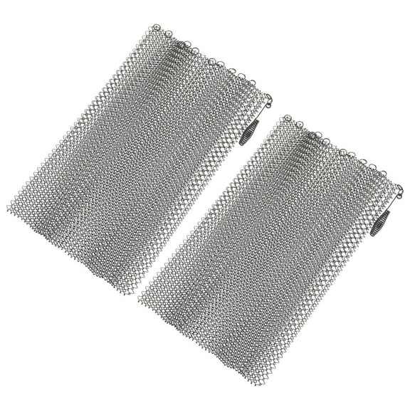 WHAMVOX  2 Pcs Mesh Fireplace Screen Curtain Decorative Hearth Sparks Guard Curtains Indoor Black