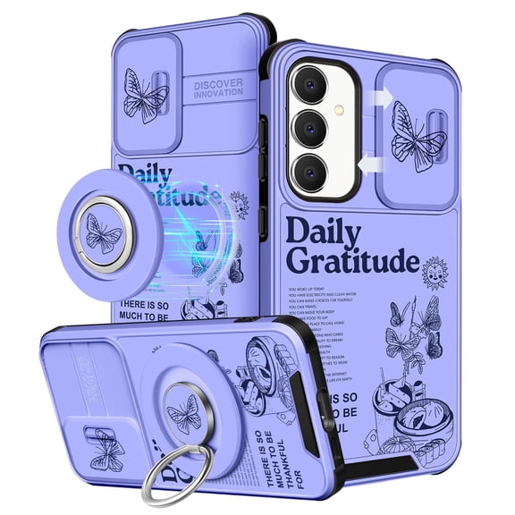 Funermei 2in1 for Samsung Galaxy S23 FE Case Women Cute Girls Phone Cover Girly