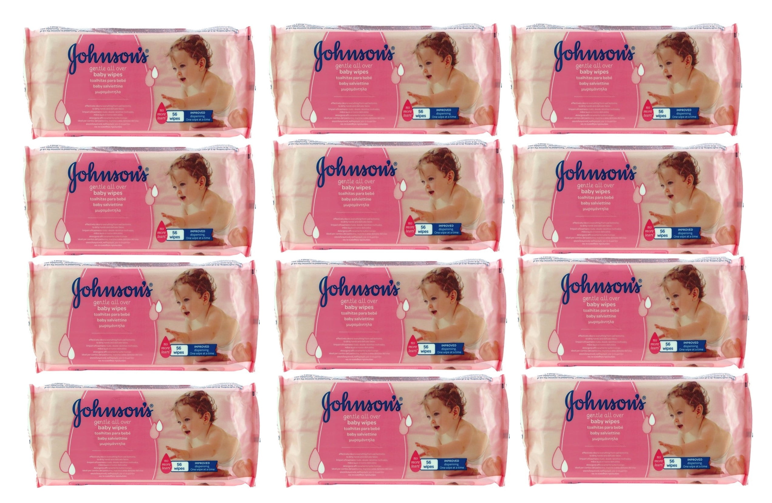johnson's gentle all over baby wipes 12 pack