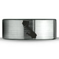 thumbnail image 2 of Tungsten California The Golden State Palm Trees Band Ring 8mm Men Women Comfort Fit Brushed Gray Flat Cut Black Polished, 2 of 4