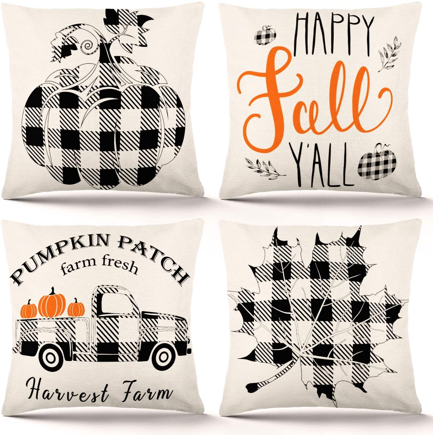 Fall Pillow Covers 18x18 Autumn Harvest Couch Throw Pillow Cover Set Of 2