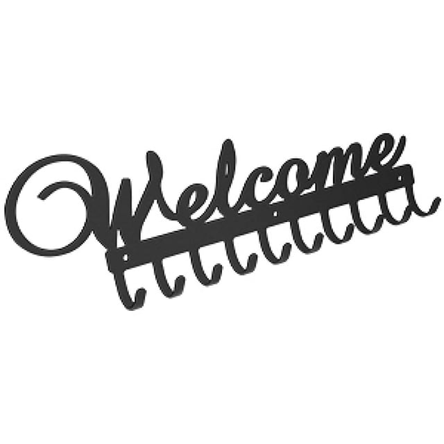 Organizador de pared de bienvenida con 10 ganchos, llavero de metal para puerta de entrada, cocina, bordes cuidadosamente pulidos y accesorios de montaje profesionales incluidos, regalo ideal para