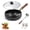 24cm/9.45in, variant on Japanese Cast Iron Cookware, 9.5/10.2/11in Uncoated Pure Iron Skillet with Lid, Multifunctional Non-Stick Cast Irons Wok with Lid, High Purity Irons Frying Pan for Cooking (24cm/9.45in)