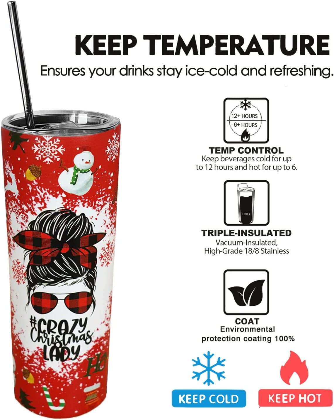 Bulb National Lampoon's Christmas Vacation Red Plastic Tumbler With Straw,  20 oz.