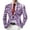 Blazer 216#Purple, variant on oqasdz Carnival Blazer for Men Glitter Print Jacket Celebration Stylish Shiny Classic Fit Stretch Dress Coat Travel Party Business Formal