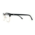 thumbnail image 4 of Mens Hipster Classic Half Horn Rim Iconic Sunglasses Black Gold Clear, 4 of 4