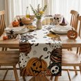 thumbnail image 4 of Sm:)e Mexican Skull Pumpkins Ghost Halloween Table Runner, Day of the Dead Kitchen Dining Table Decoration for Home Party Decor 13x72 Inch, 4 of 7