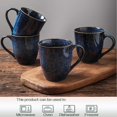 thumbnail image 3 of Coffee Mug Set, 12 Ounce, Set of 4, Ceramic Mug for Men, Women, Unique Glazed Mugs with Handle for Coffee, Tea, Milk, Cocoa, Cereal(blue), 3 of 7