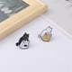 thumbnail image 5 of Cute Black White Cat-Enamel Fish Brooch of Cartoon Animals, 5 of 5