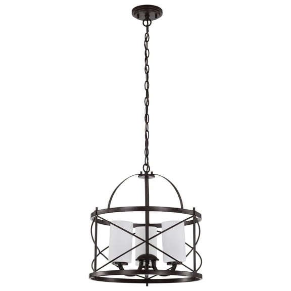 Ginger 3 - Light Old Bronze / Dark Brown Glass Pendant Light