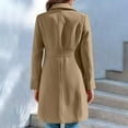 thumbnail image 6 of Felirenzacia Women Winter Wool Blend Camel Mid-Long Coat Notch Lapel Jacket Outwear for School Teacher, 6 of 9
