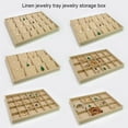 thumbnail image 2 of Jewelry Box Display Tray Earrings Holder Flax Fine Workmanship Organizer Necklace Mount Multipurpose Rings Rack 24 Plates, 2 of 6