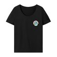 thumbnail image 1 of Camiseta de mujer Verano Señoras Ropa deportiva Camiseta básica para viajes Viaje de vacaciones Negro, 1 of 7