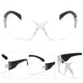 thumbnail image 4 of Gafas protectoras de plástico resistentes a impactos ultravioleta, gafas de seguridad para ciclismo al aire libre, lentes transparentes, patas negras., 4 of 12