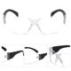 thumbnail image 4 of Gafas protectoras de plástico, gafas de seguridad resistentes a impactos ultravioleta para deportes de ciclismo al aire libre, lentes transparentes, pierna negra, 4 of 12