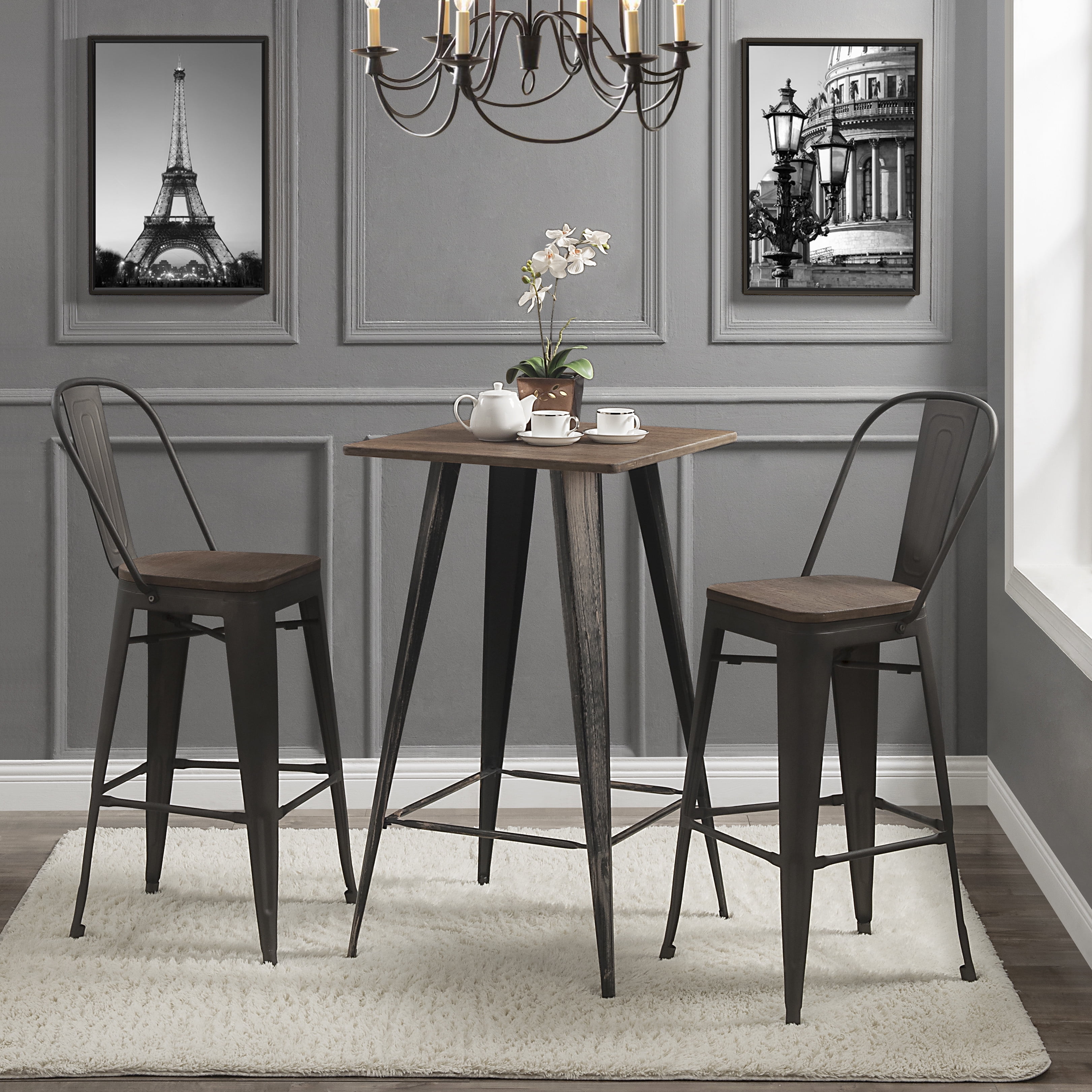 3 Piece Dining Set Pub Style