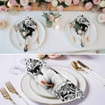 thumbnail image 2 of Black White Spring Floral Cloth Napkins, Summer Botanical Modern Washable and Reusable Dinner Napkins Set of 6, Table Napkin for Kitchen Party Birthday Wedding Hotel Housewarming 20"x20", 2 of 8