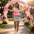 thumbnail image 2 of Yourumao Womens Breast Cancer Shirts Short Sleeve Pink Ribbon Graphic Tees Crewneck Plus Size Breast Cancer Awareness Survivor Shirt, 2 of 8