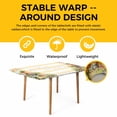 thumbnail image 4 of Spring Flowers Table Cloths for 6 Foot Rectangle Tables, Country Botanical Budding Floral Pot Stripes Patio Waterproof Elastic Fitted Tablecloths, Washable Rectangular Table Cover for Camping, 4 of 8