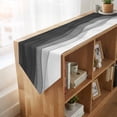 thumbnail image 4 of Ombre Waves Table Runner Linen Burlap Table Runner 90 Inches Long Abstract Art Gradient Black Modern Dresser Scarves for Kitchen Island Coffee Dining Room Party Wedding Banquet Holiday Decor 13"x90", 4 of 8
