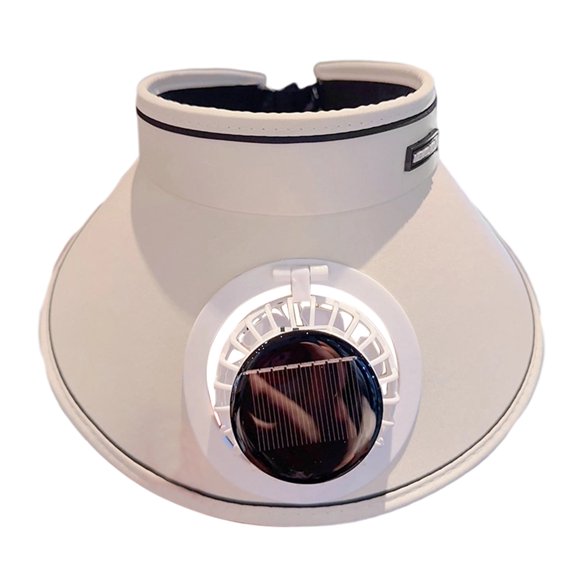 HJYCHN USB Rechargeable Solar Hat with Built-in Fan for Outdoor Summer Activities and All Seasons Casual Wear White One Size