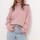 thumbnail image 1 of Suéter de cuello alto para mujer, de manga larga, suelto, de color sólido, con cuello alto, suéter de punto, suéter para mujer, 1 of 6