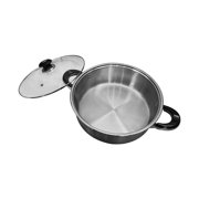 12.5 Stainless Steel Low Pot with Glass Lid, 10 Qt,Saucepan Stock Pot,Sauce Pot