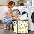 thumbnail image 7 of Home Organizer Foldable Fabric Storage Bin With Handle Yellow Daisies Green Stems, 7 of 7