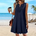thumbnail image 2 of Women's 2026 Summer Dress Casual Fashion V Neck Embroidered Sleeveless Top Boho Dress by Yigetop Navy 3XL, 2 of 8