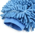 3pcs Blue Microfiber Chenille Wash Mitt Car Cleaning Tool Sleeve