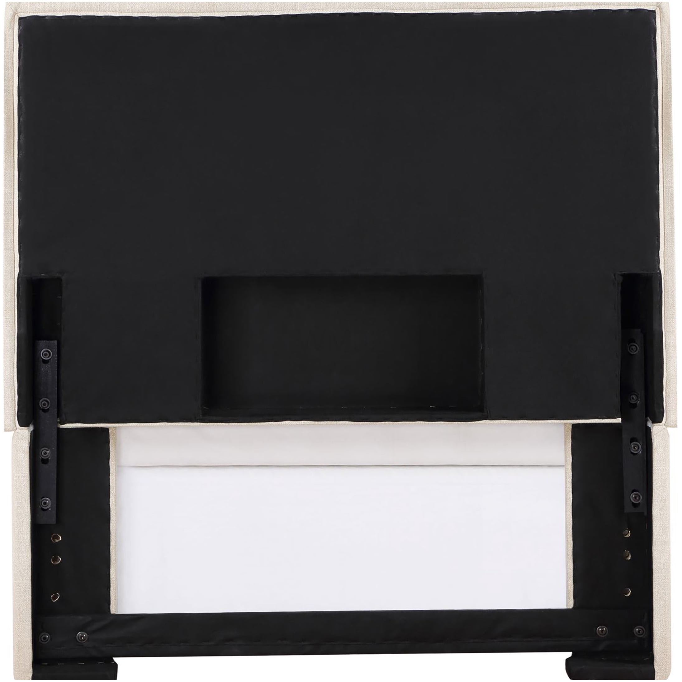 Modern Upholstered Bed Frame with Headboard, Sand Color Fabric, Minimalist Design for Queen King Full Twin Size