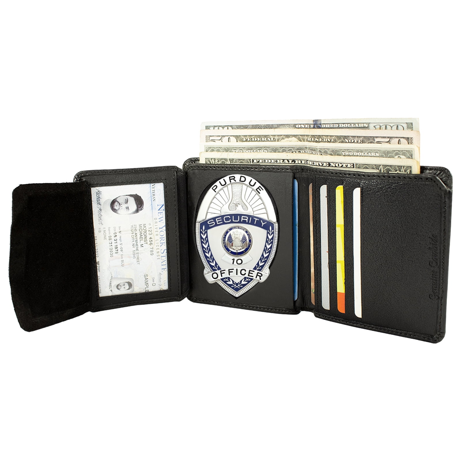 Genuine Leather ID Badge Wallet for Police, Law Enforcement Officer
