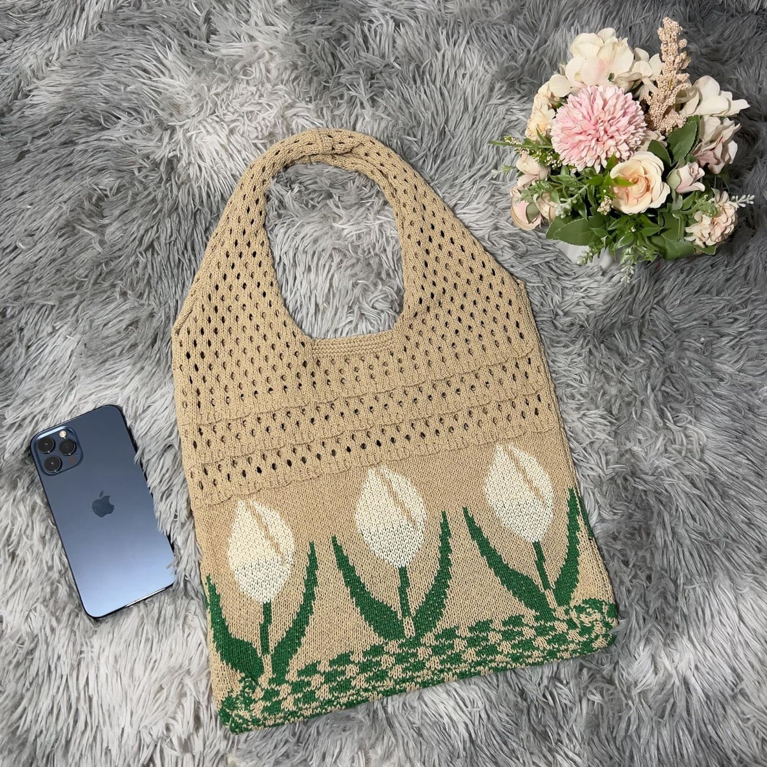 Kukuzhu Fairy Tote Bag Aesthetic Tote Bag Y2k Bag Tote Bag Aesthetic Y2k Crochet Tote Bag Aesthetic