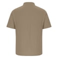 thumbnail image 5 of KAUOD Teen Girls Linen Shirt Cotton 3/4 Short Sleeve Button Down Henle𝐲 Shirts Kids Summer V Neck Casual Blouses Gauze Solid Tuni𝐜, 5 of 6