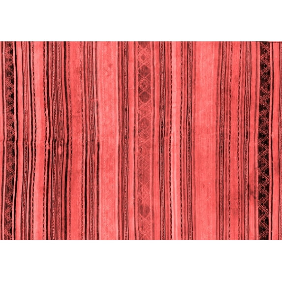 Ahgly Company Indoor Rectangle Abstract Red Modern Area Rugs, 2' x 5'