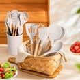 thumbnail image 7 of GPED 29 Pcs Silicone Kitchen Utensil Set, Cooking Utensils Set with Wooden Handle, Food Grade Silicone Spatula Set, BPA-Free, 446°F Heat Resistant Kitchen Gadgets Tools Set, Khaki, 7 of 7