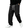 thumbnail image 2 of Men's Straight Leg Sweatpants Casual Wide Leg Joggers with Soft Drape for Gym Workout and Lounge Black L, 2 of 5