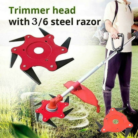 3/6 Teeth Grass Trimmer Brush Cutter Head Steel Garden Strimmer Mower Tools