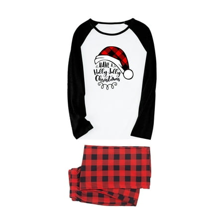

Youmylove Women Wear Warm Christmas Suit Plaid Printed Home Clothes Suit