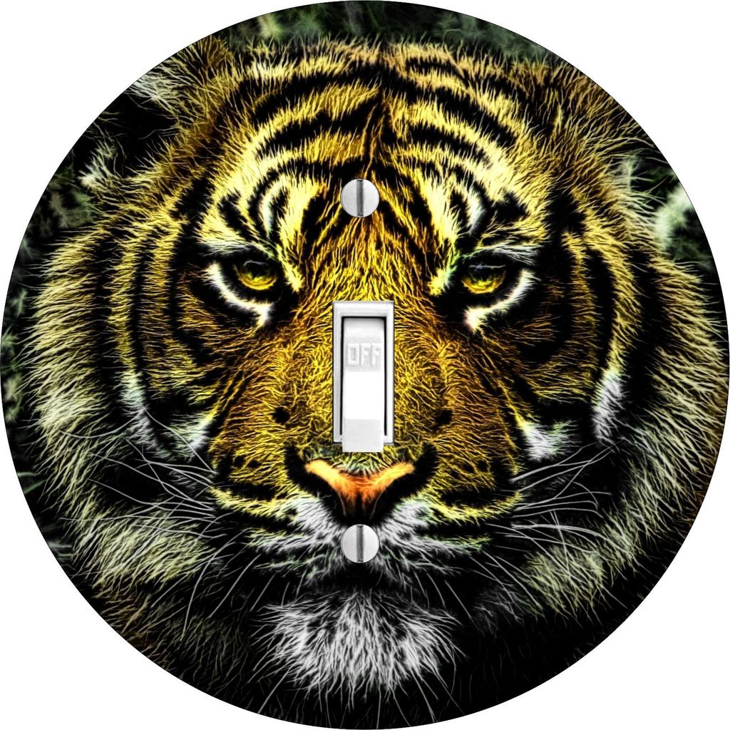 Accessory Avenue Tiger Round Hardboard Light Switch Cover for Single