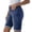 Blue, variant on BUIGTTKLOP Jean Shorts for Women Knee Length High Waisted Trendy Rolled Hem Long Stretchy Denim Shorts with Pockets