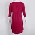 thumbnail image 4 of Prettyia Mujer 3/4 Manga Swing Vestido Botones Túnica Camisa Tops Vestidos Lisos S Yuyangstore  Vestido largo de mujer, 4 of 8